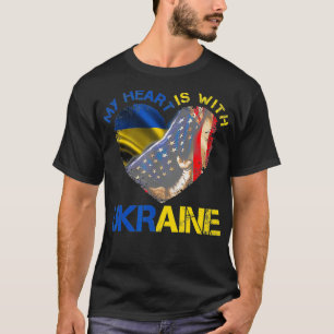 MIJN HART IS MET OEKRAÏNE, Oekraïnse Amerikaanse T-shirt