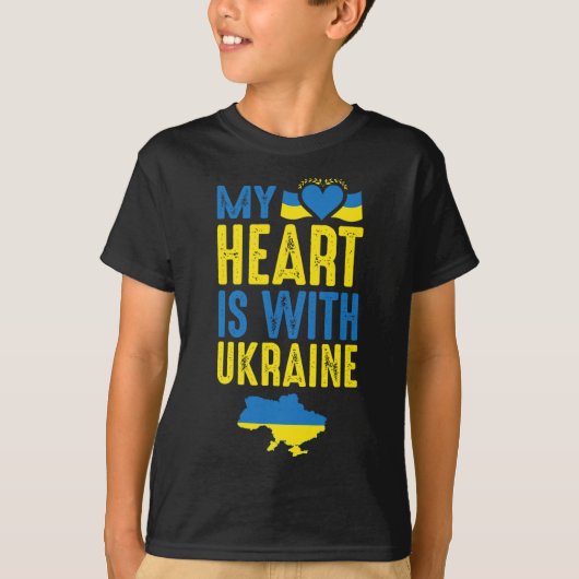 Mijn hart is met Oekraïne T-shirt (Voorkant)