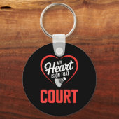 Mijn hart is op dat badmintonveld sleutelhanger (Voorkant)