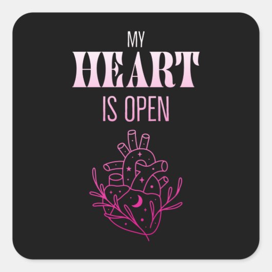 Mijn hart is open openheid Inspiratie Warmly Vierkante Sticker (Voorkant)