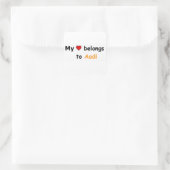 Mijn hart is van Aadi Vierkante Sticker (Tas)