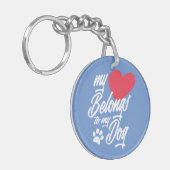 Mijn hart is van de Valentijn van mijn hond | Butt Sleutelhanger (Voorkant Links)