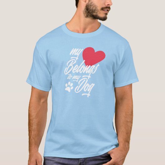 Mijn hart is van de Valentijn van mijn hond | T-Sh T-shirt (Voorkant)