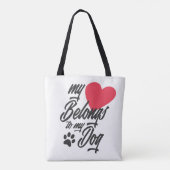 Mijn hart is van de Valentijn van mijn hond | Tote Bag (Achterkant)
