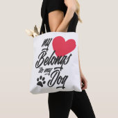 Mijn hart is van de Valentijn van mijn hond | Tote Tote Bag (Dichtbij)