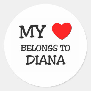 Mijn hart is van DIANA Ronde Sticker
