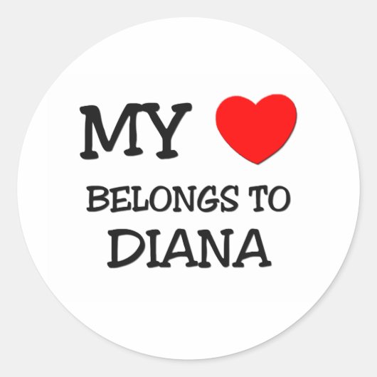 Mijn hart is van DIANA Ronde Sticker (Voorkant)