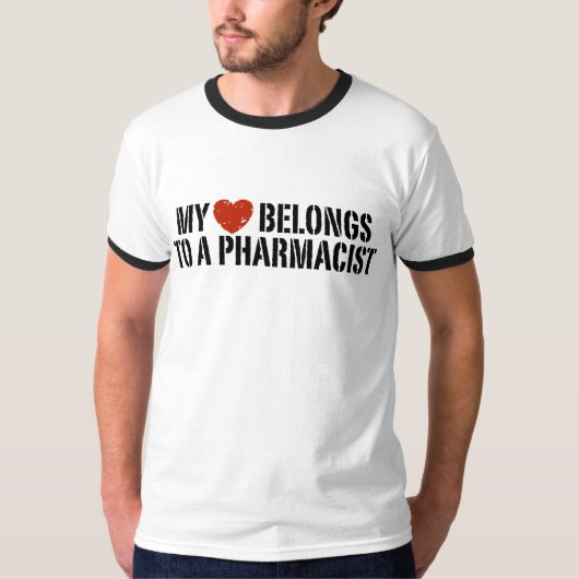 Mijn hart is van een apotheker t-shirt (Voorkant)