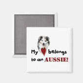 Mijn hart is van een Aussie! Magneet (Voorkant / Achterkant)
