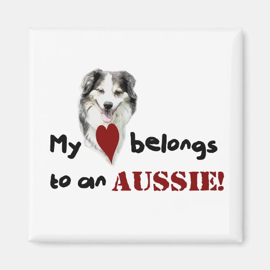 Mijn hart is van een Aussie! Magneet (Voorkant)
