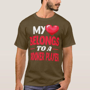 Mijn hart is van een biljart snooker speler t-shirt