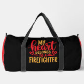 Mijn hart is van een brandweerman plunjezak (Voorkant)