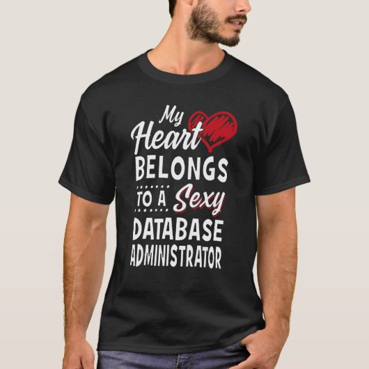 Mijn hart is van een database beheerder mam d t-shirt (Voorkant)