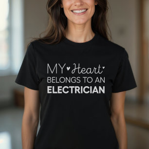 Mijn hart is van een elektricien Schattige Electri T-shirt