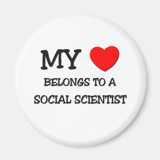 Mijn hart is van een SOCIAAL WETENSCHAPPER Magneet (Voorkant)