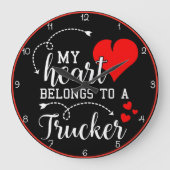 Mijn hart is van een vrachtwagenchauffeur grote klok (Voorkant)