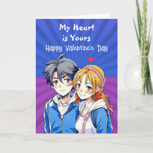 Mijn hart is van jou   Anime Gelukkige Valentijnsd Kaart