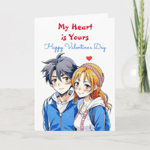 Mijn hart is van jou   Anime Gelukkige Valentijnsd Kaart
