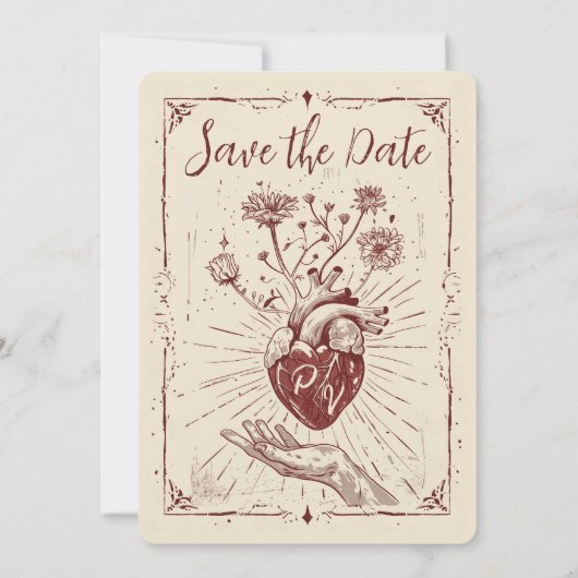 Mijn hart is van jou, bewaar de datum kaart (Achterkant)