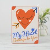 Mijn hart is van jou feestdagenkaart (Staand voorkant)