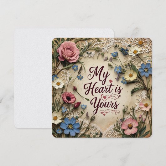 Mijn hart is van jou Valentijnsdag kaarten (Voorkant / Achterkant)