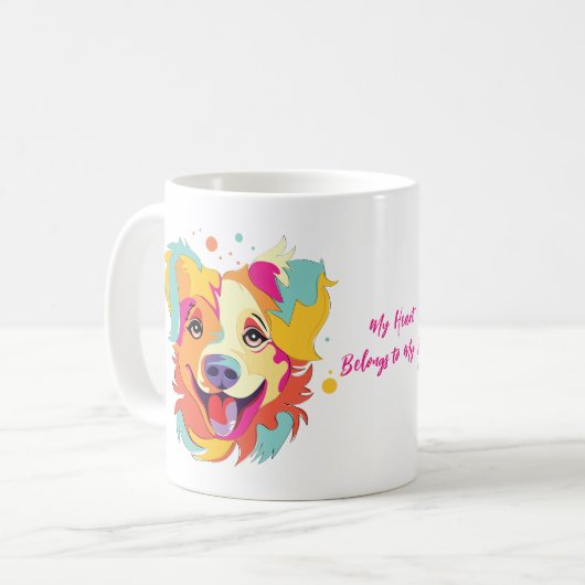 Mijn hart is van mijn huisdier koffiemok (Voorkant links)
