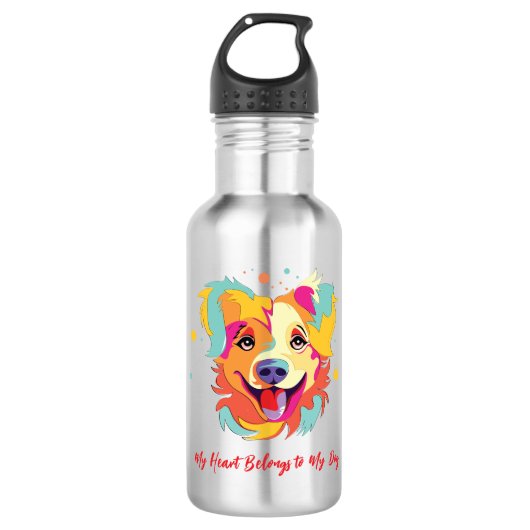 Mijn hart is van mijn huisdier waterfles  (Voorkant)