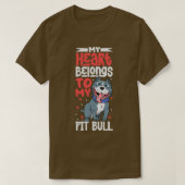 Mijn hart is van mijn Pit Bull T-shirt (Design voorkant)
