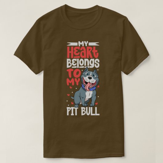 Mijn hart is van mijn Pit Bull T-shirt (Design voorkant)
