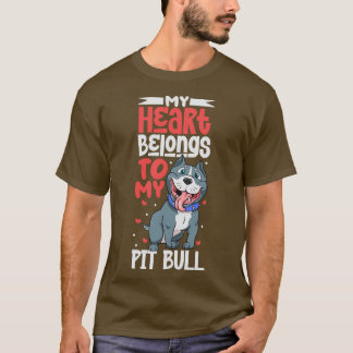 Mijn hart is van mijn Pit Bull T-shirt