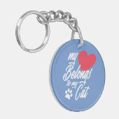 Mijn hart is van mijn Valentijn | Button Sleutelha Sleutelhanger (Voorkant Links)