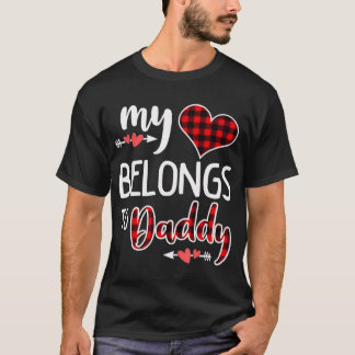 Mijn hart is van papa hart valentijnsdag t-shirt