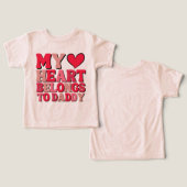 Mijn hart is van papa Retro Heart (Ontwerp Voorkant & Achterkant)