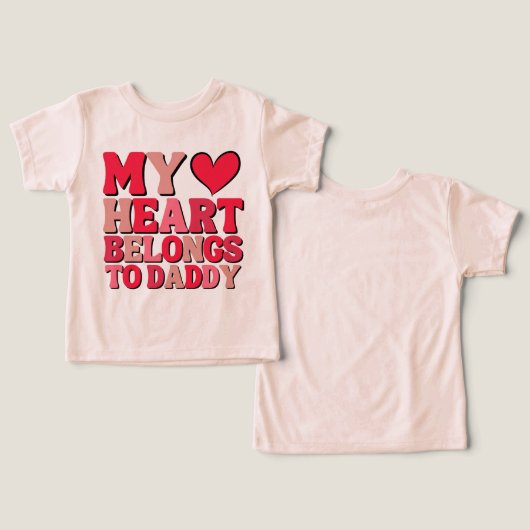 Mijn hart is van papa Retro Heart (Ontwerp Voorkant & Achterkant)