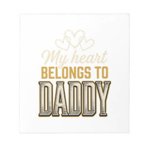 Mijn hart is van papa vintage typografie shirt notitieblok