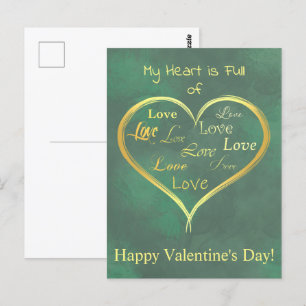 Mijn hart is vol liefde, Valentijn Briefkaart