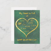 Mijn hart is vol liefde, Valentijn Folie Uitnodiging Briefkaart (Voorkant / Achterkant)