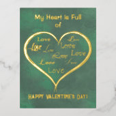 Mijn hart is vol liefde, Valentijn Folie Uitnodiging Briefkaart (Voorkant)