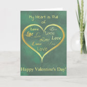 Mijn hart is vol liefde, Valentijn Kaart (Voorkant)