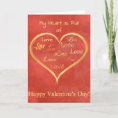 Mijn hart is vol liefde, Valentijn Kaart (Voorkant)