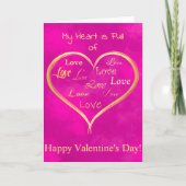 Mijn hart is vol liefde, Valentijn Kaart (Voorkant)