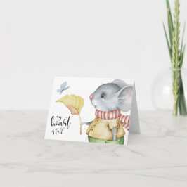 Mijn hart is vol, muis en vlinder kaart