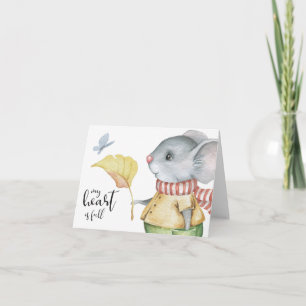 Mijn hart is vol, muis en vlinder kaart