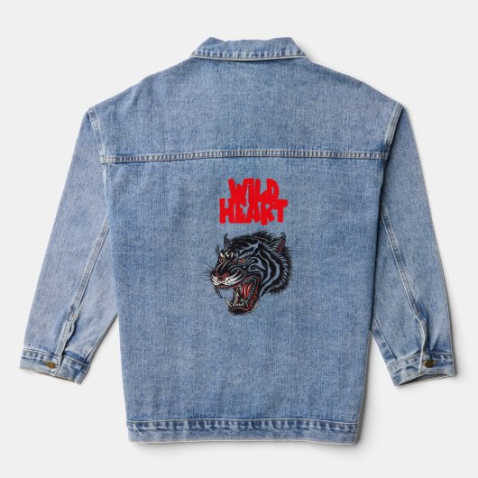 Mijn hart is vrij en wild denim jacket (Achterkant)
