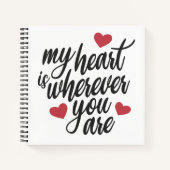 Mijn hart is waar je ook bent Valentijn | Notitieb Notitieboek (Voorkant)
