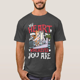 Mijn hart is waar jij bent Katten Kattenbezitter v T-shirt