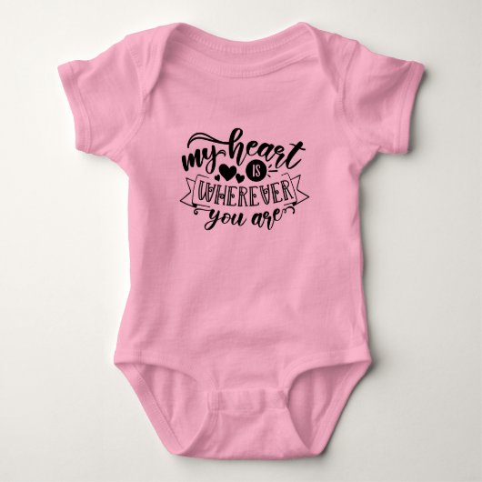 Mijn hart is waar jij bent Schattig Romantisch Bab Romper (Voorkant)