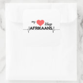 Mijn hart klop Afrikaans Vierkante Sticker (Tas)