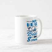 Mijn hart klopt in 8 tellen kunstschaatser koffiemok (Voorkant rechts)