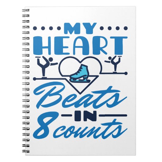 Mijn hart klopt in 8 tellen kunstschaatser notitieboek (Voorkant)